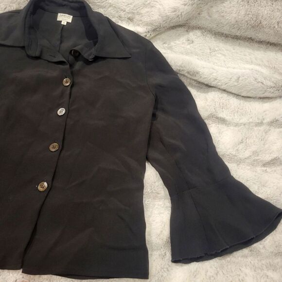 Armani Collezioni bell sleeve button up, size 10 - Picture 4 of 8